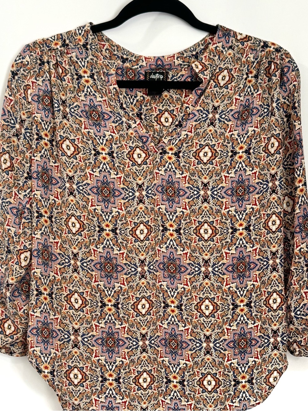 Daytrip Blouse Womens Small Multicolored High-Low Hem Top
